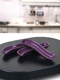 Hermia Juego de platos de cerámica Morado (3 piezas) de 18 cm x 2,6 cm